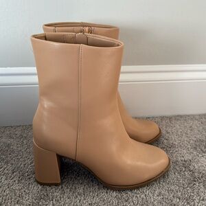 A New Day Heeled Boots, Tan, Size 7.5